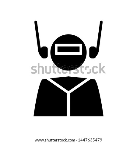Robotic icon , avatar design template logo , emblm isolated 

illustration , vector outline background white