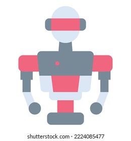 icono robótico color plano, tecnología , educación 