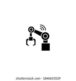 Robotic icon. Internet of things icon. Simple, flat, black, glyph.