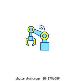 Robotersymbol. Internet der Dinge Symbol. Einfach, flach, umrissen, farbig.