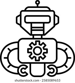 Robotic icon line vector illustration