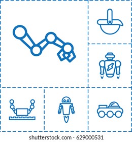 Robotic icon. set of 6 robotic outline icons such as robot