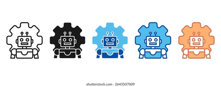 Conjunto de iconos robóticos Colección de estilo múltiple