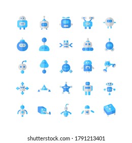 Robotic icon set vector flat for website, mobile app, presentation, social media. Suitable for user interface and user experience.