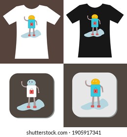 Robotic icon. vector best for t-shirt clothing poster, tshirt print, sticker and other. International Children day. Vector illustration