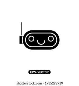 Plantilla de logotipo de ilustraciones vectoriales de iconos robóticos para muchos fines. Aislado sobre fondo blanco.
