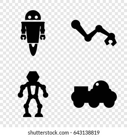 Robotic icons set. set of 4 robotic filled icons such as robot