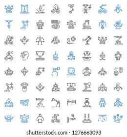 robotic icons set. Collection of robotic with robot, industrial robot, artificial intelligence. Editable and scalable robotic icons.