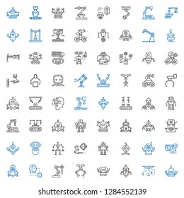 robotic icons set. Collection of robotic with robot, industrial robot, artificial intelligence. Editable and scalable robotic icons.