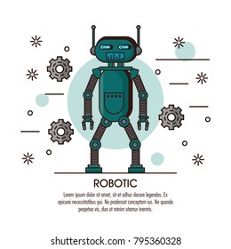 Robotic infographic cartoon