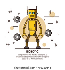 Robotic infographic cartoon