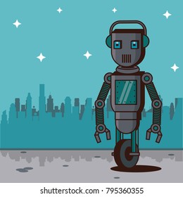 Robotic infographic cartoon