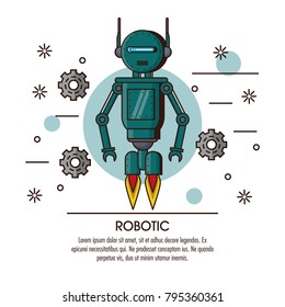 Robotic infographic cartoon