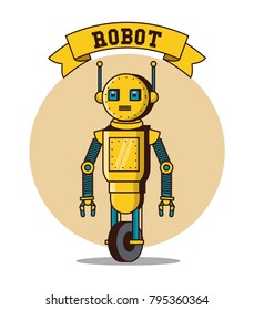 Robotic infographic cartoon