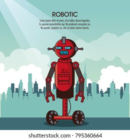 Robotic infographic cartoon