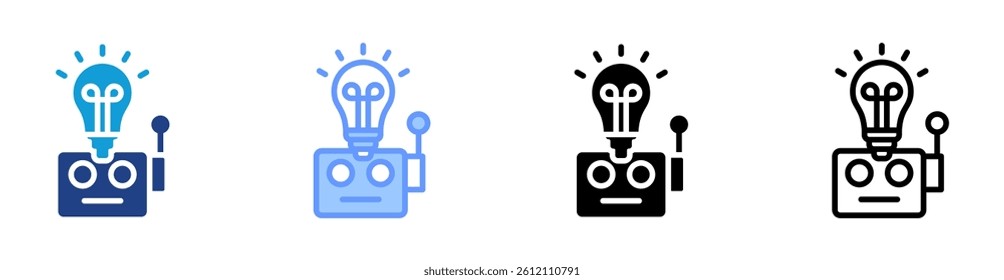 Robotic Innovation icon set multiple style collection