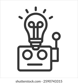 Robotic Innovation Outline Icon Vector Illustration