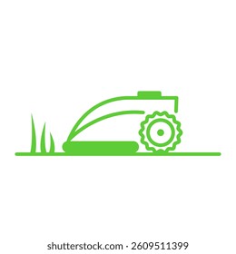 Robotic lawn mower icon. Isolated on white background. 