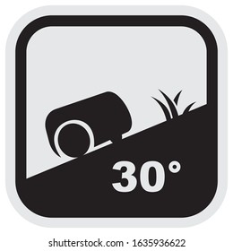 robotic lawnmower at gray and black frame, business vector icon