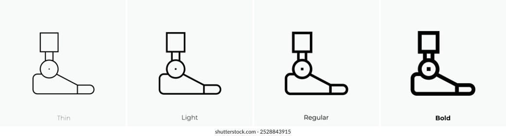 robotic leg icon. Thin, Light Regular And Bold style design isolated on white background