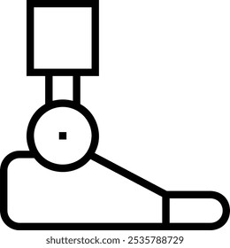 robotic leg icon. Thin linear style design isolated on white background