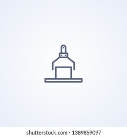 Robotic lifting arm, vector best gray line icon on white background, EPS 10