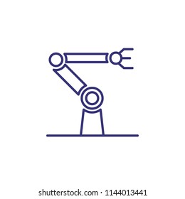 Robotic line icon. Robot, hand, machine, arm. Innovation concept. Can be used for topics like industry, engineering, equipment