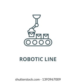 Robotic line vector line icon, linear concept, outline sign, symbol