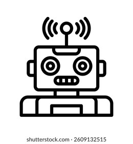 Robotic Line Vector Illustration On White Background.