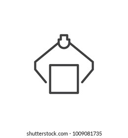 Robotic loader line icon, outline vector sign, linear style pictogram isolated on white. Industry symbol, logo illustration. Editable stroke