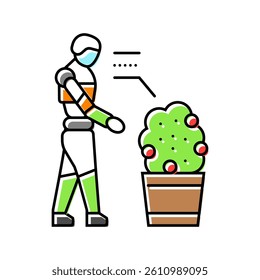 robotic loader robot harvests color icon vector. robotic loader robot harvests sign. isolated symbol illustration