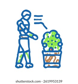 robotic loader robot harvests doodle icon sketch vector. robotic loader robot harvests sign. isolated symbol illustration