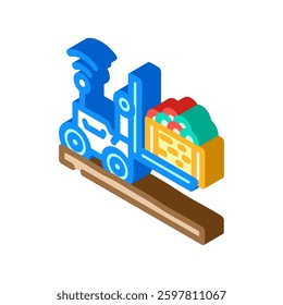 robotic loader robot harvests isometric icon vector. robotic loader robot harvests sign. isolated symbol illustration