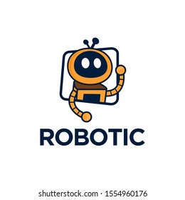 Robotic Logo Cartoon Character Design Modern Stock Vector (Royalty Free ...