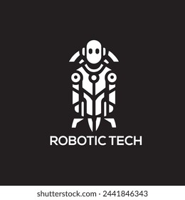 Roboter-Logo-Design-Konzept. Virtual Smart Assistant Bot-Symbol.