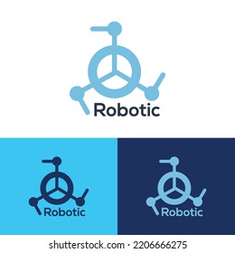 robotic logo design vector templet,