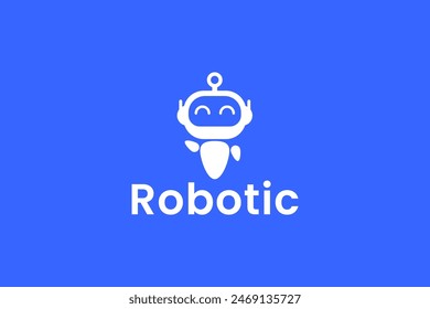 Ilustración del icono del Vector del logotipo robótico