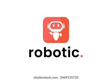 Ilustración del icono del Vector del logotipo robótico