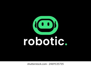 robotic logo vector icon illustration