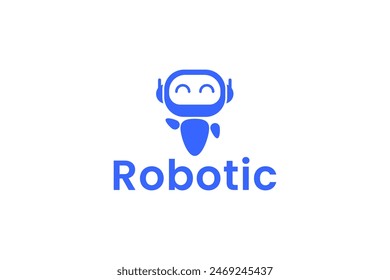 robotic logo vector icon illustration