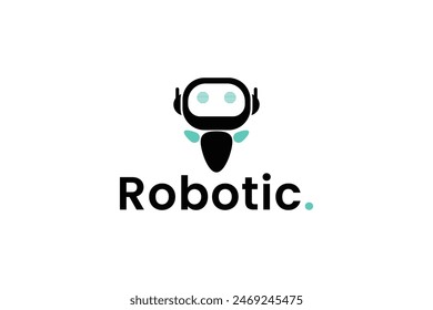 robotic logo vector icon illustration