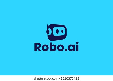Ilustración robótica del icono del Vector del logotipo