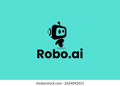 Ilustración robótica del icono del Vector del logotipo