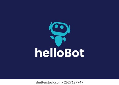 Ilustración robótica del icono del Vector del logotipo