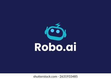 Robotic logo vector icon illustration