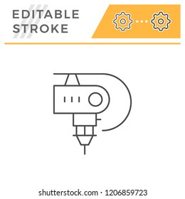 Robotic machine part line icon