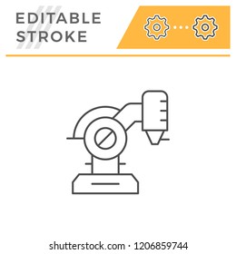 Robotic machine part line icon