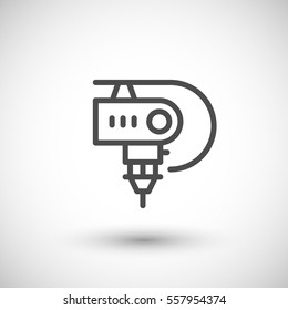 Robotic machine part line icon