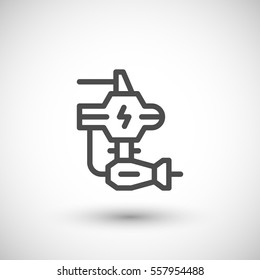 Robotic machine part line icon