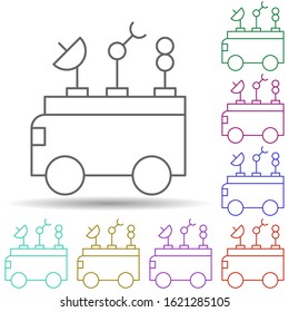 Robotic machine satellite technology in multi color style icon. Simple thin line, outline vector of robotisc icons for ui and ux, website or mobile application